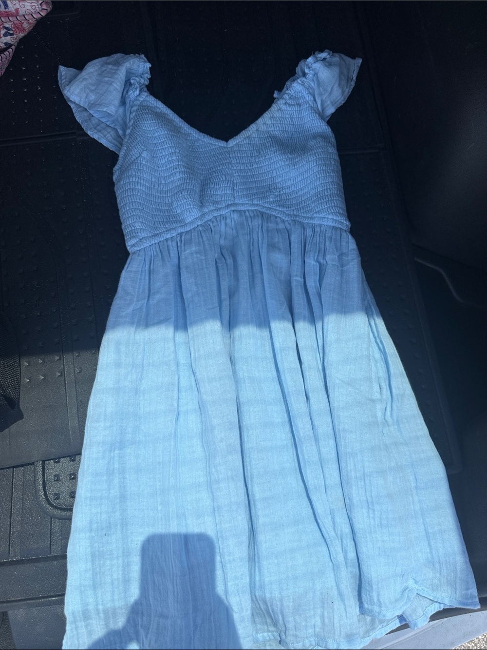 Hollister Light Blue Smocked-Bodice Casual Dress